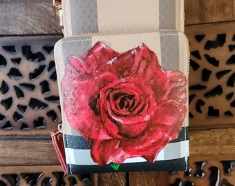 Hand-painted vegan leather purse