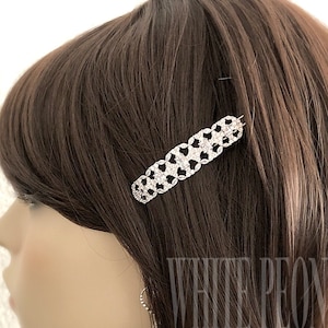 1920s Art Deco Gatsby Inspired Wedding CZ Hair Pin Accessory-Vintage Modern Bridal AAA Cubic Zirconia Glamorous Barrette Hair Clip-&quot;ESTHER&quot;