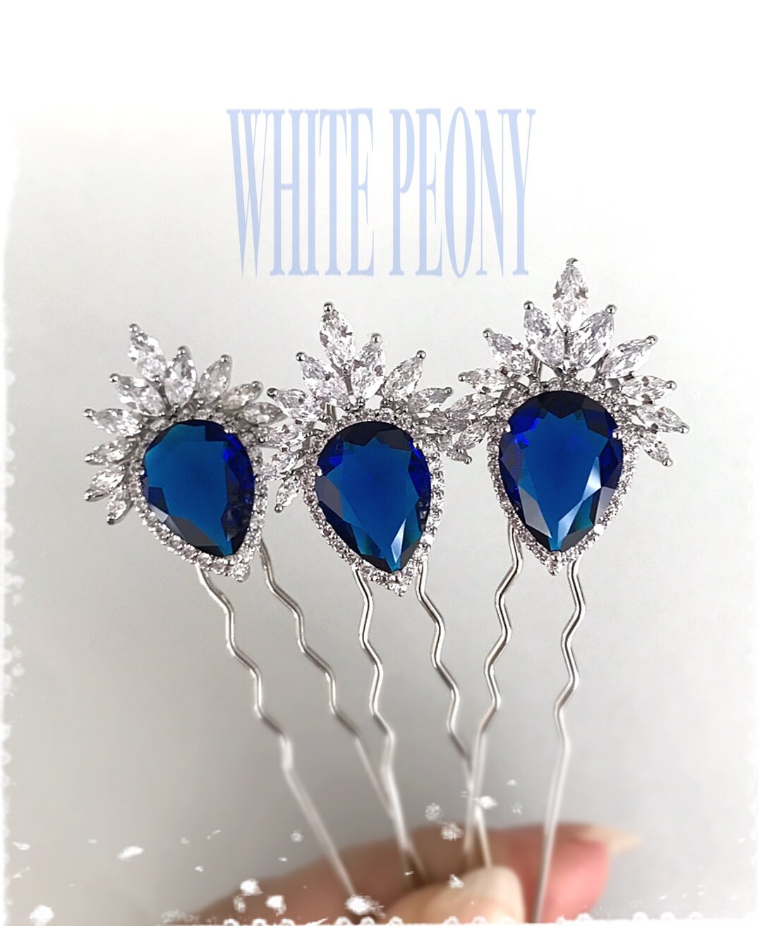 Teardrop Crystal Hair Pin Set
