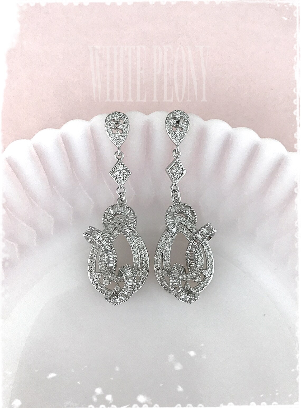 Art Deco Inspired Crystal Chandelier Earrings-cubic Zirconia CZ Gatsby ...