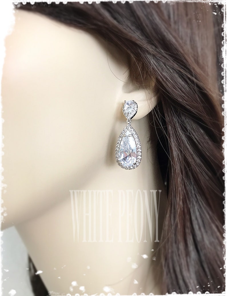 CLIP ON retro BIG FLOWER DROP EARRINGS big SILVER FASHION floral vintage style