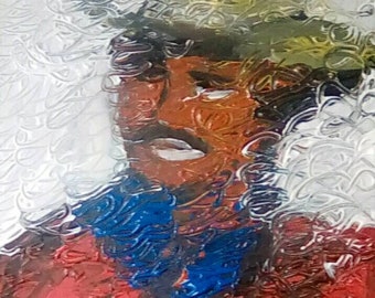Burt Reynolds tribute #acrylics acrylic painting on board 41cm x 30cm  ambigram art