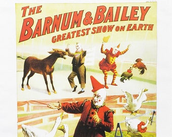 Barnum and Bailey - Retro Style Theatre Poster Style Large Cotton Tea Towel