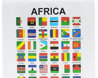 Flags of Africa - Large Cotton Tea Towel