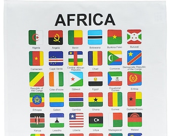 Flags of Africa - Large Cotton Tea Towel