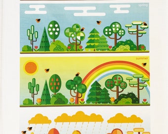The Four Seasons- Large Cotton Tea Towel