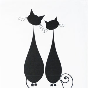 The Love Cats - Large Cotton Tea Towel