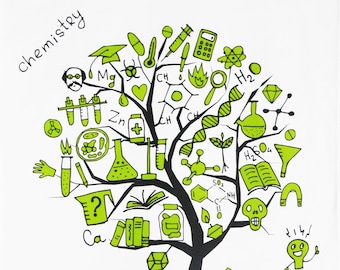 Tree of Chemistry - Large Cotton Tea Towel