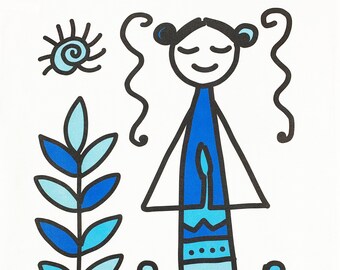 Yoga Time - Large Cotton Tea Towel