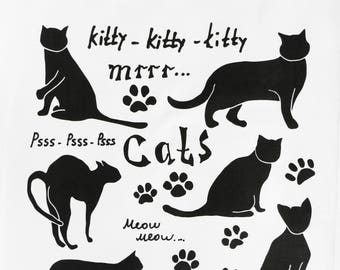 Kitty Cat - Large Cotton Tea Towel
