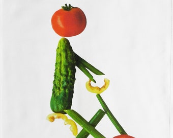 The Vegetable Man - Large Cotton Tea Towel