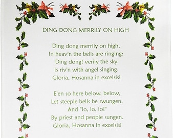 Christmas Carol Tea Towel  - lots of Carols to choose from