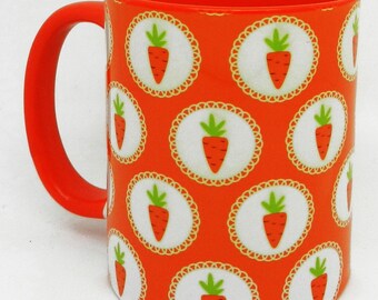 The Carrot Mug with Orange Glazed Handle and Inner