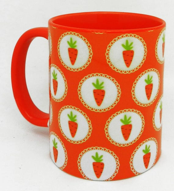 The Carrot Mug with Orange Glazed Handle and Inner