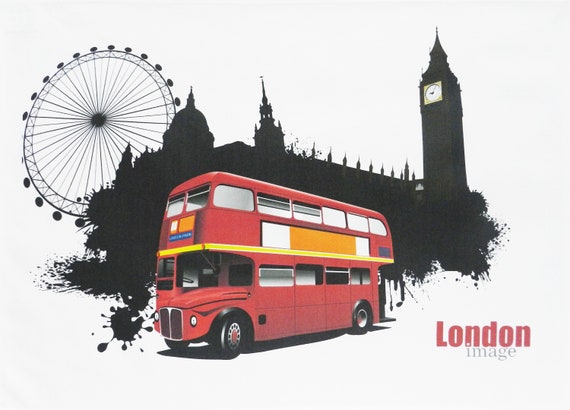 Iconic London - Large Cotton Tea Towel