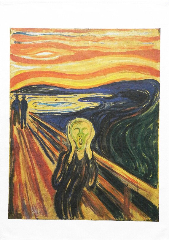 The Scream by Edvard Munch- Large Cotton Tea Towel