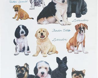 Puppy Dog Collection Large Cotton Tea Towel