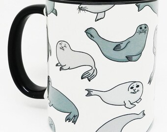 The Seal Mug with Black Handle and Inner