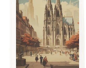 Cologne, Germany Large Cotton Tea Towel