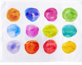 Splat! - Large Colourful Spotty Cotton Tea Towel