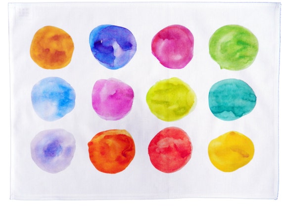 Splat! - Large Colourful Spotty Cotton Tea Towel