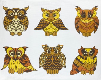 The Wise Owl Collection large cotton tea towel