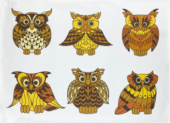 The Wise Owl Collection large cotton tea towel