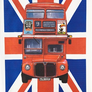 London Routemaster Bus Large Cotton Tea Towel