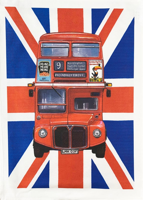 London Routemaster Bus Large Cotton Tea Towel