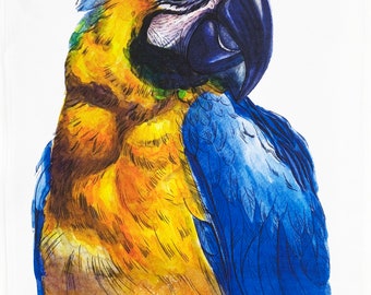 Portrait of a Parrot Large Cotton Tea Towel