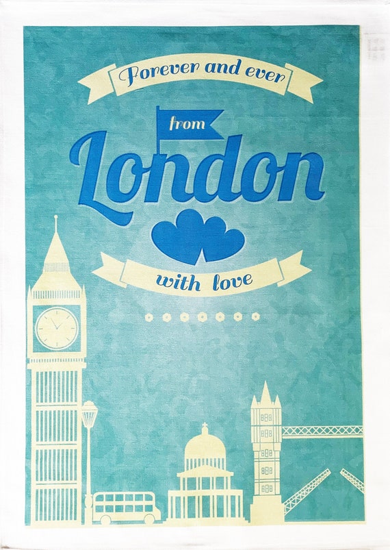 London - Forever and Ever - Large Cotton Tea Towel