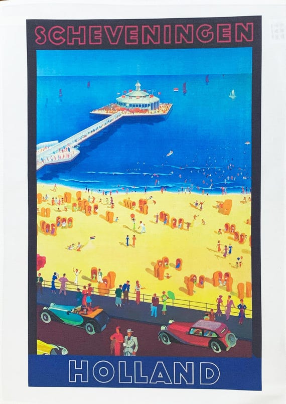 Scheveningen Holland large cotton tea towel