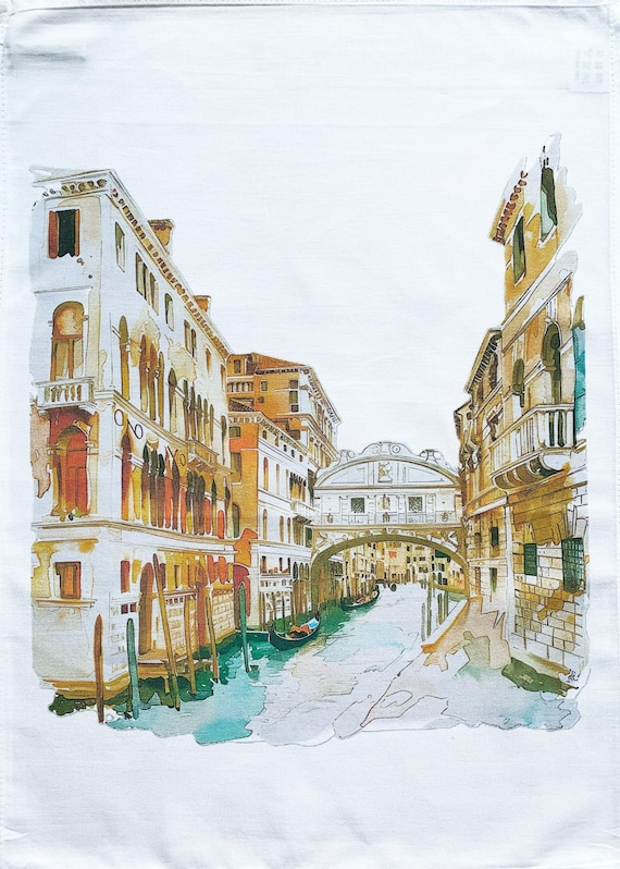 The Bridge of Sighs large cotton tea towel
