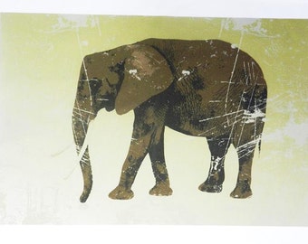 Shabby Chic Design Large Elephant Cotton Tea Towel