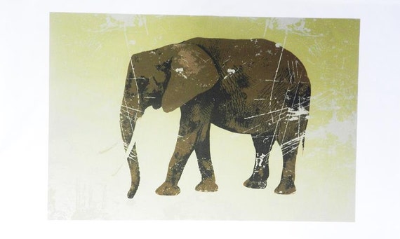Shabby Chic Design Large Elephant Cotton Tea Towel