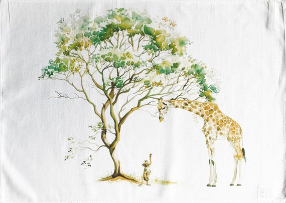 Safari Friends large cotton tea towel