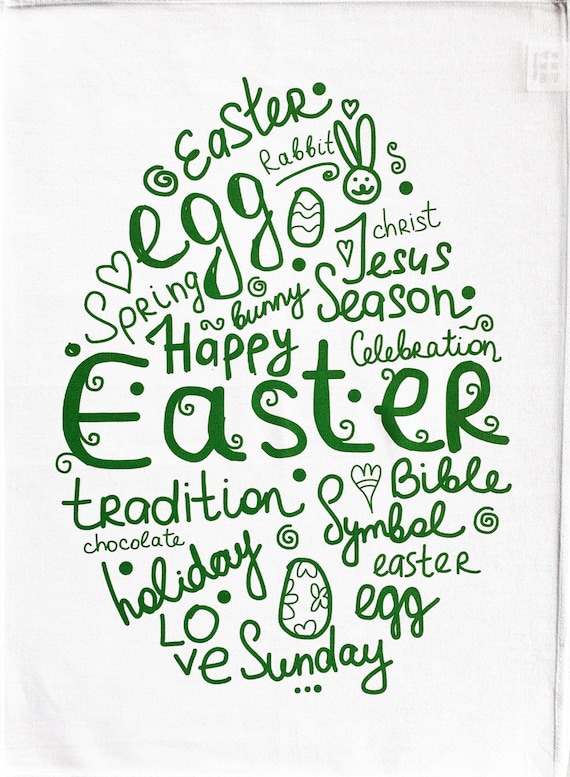 Happy Easter Large Cotton Tea Towel