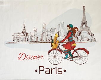 Discover Paris - Large Cotton Tea Towel