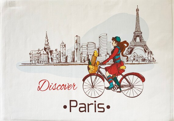 Discover Paris - Large Cotton Tea Towel