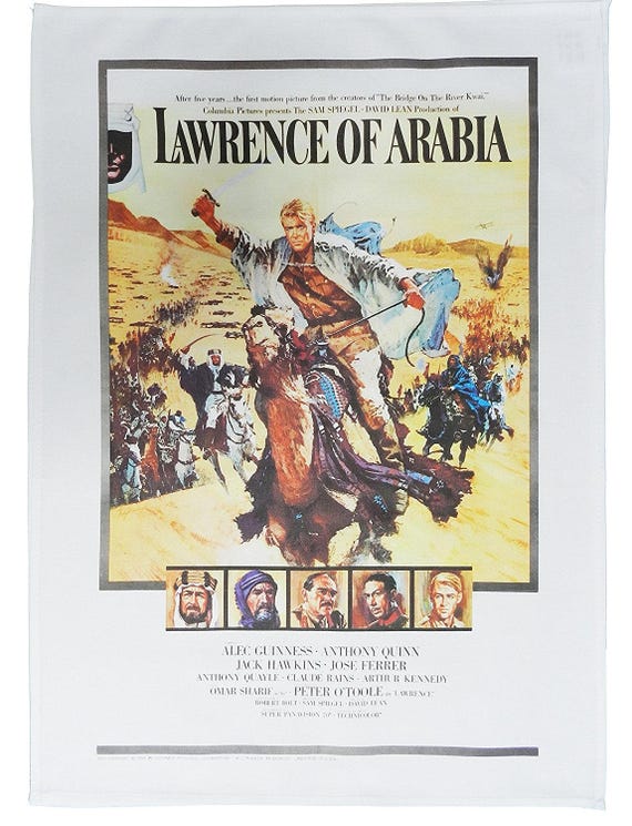 Lawrence of Arabia - Retro Style Advertising Poster Large Cotton Tea Towel