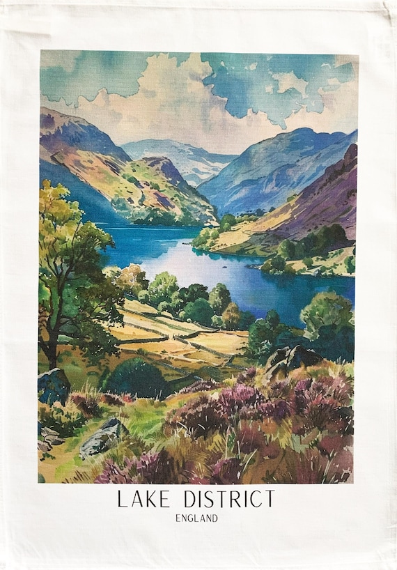 Scene from the Lake District large cotton tea towel