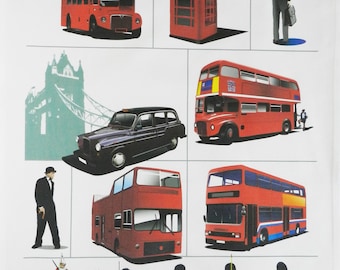 Iconic London Images - Large Cotton Tea Towel