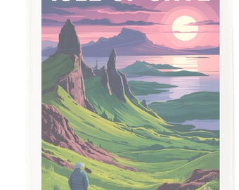 Isle of Skye, Scotland Tea Towel – 100% Cotton, White, 65 x 47 cm