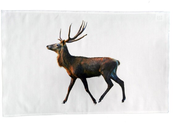 Deer with antlers Large Cotton Tea Towel