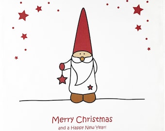 Merry Christmas from the Gonk Large Cotton Tea Towel