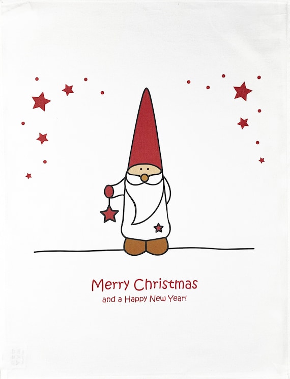 Merry Christmas from the Gonk Large Cotton Tea Towel