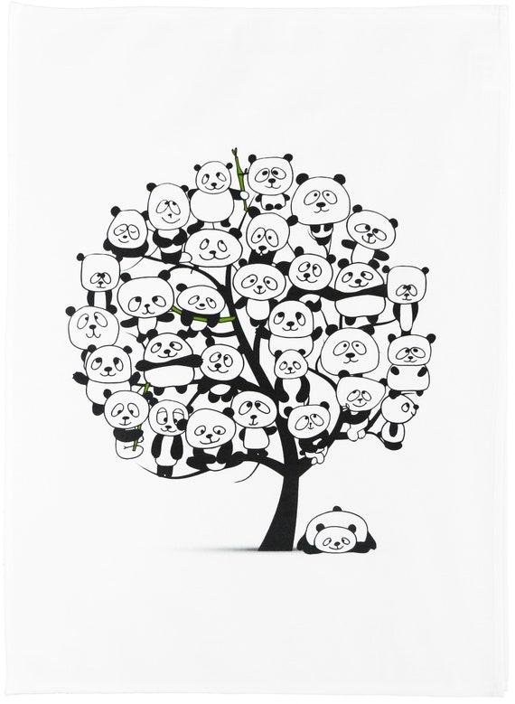 Tree of Pandas - Large Cotton Tea Towel