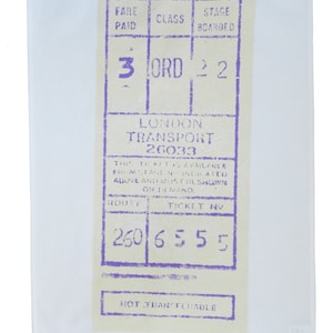 Bus Ticket Stub Cotton Tea Towel