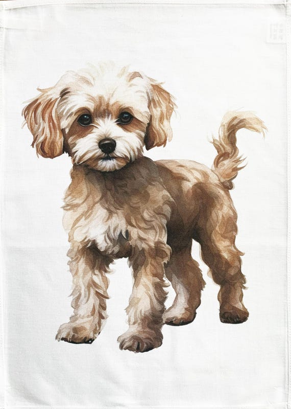 The Maltipoo large cotton tea towel