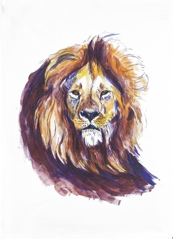 The Majestic Lion Large Cotton Tea Towel